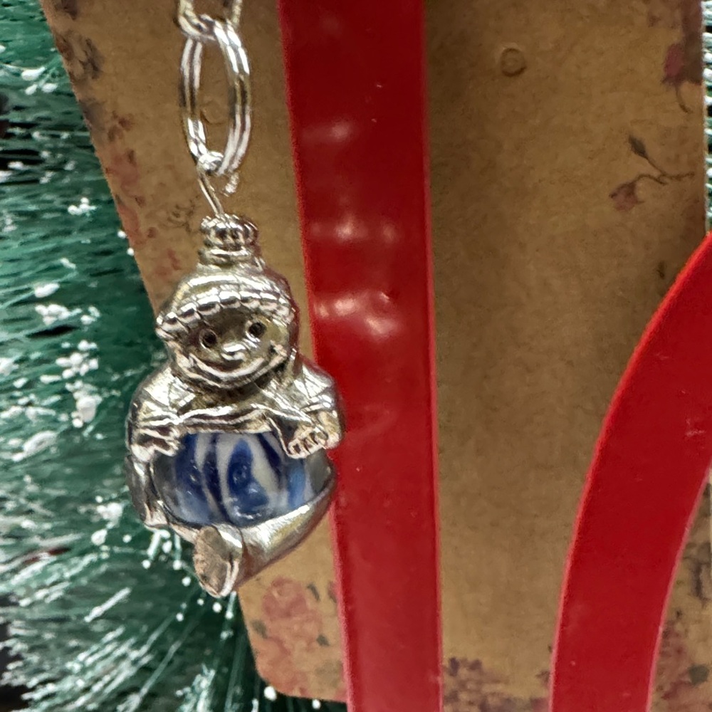 Silver and Blue Snowman Zipper Pull 2/$22 - Picture 3 of 6